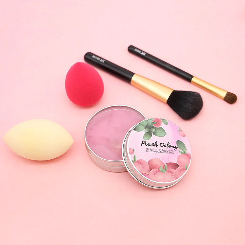 Opulence Charm Egg Shadow Blender Powder Pad Washing Bar Apricot Tea Cosmetic Cleanser