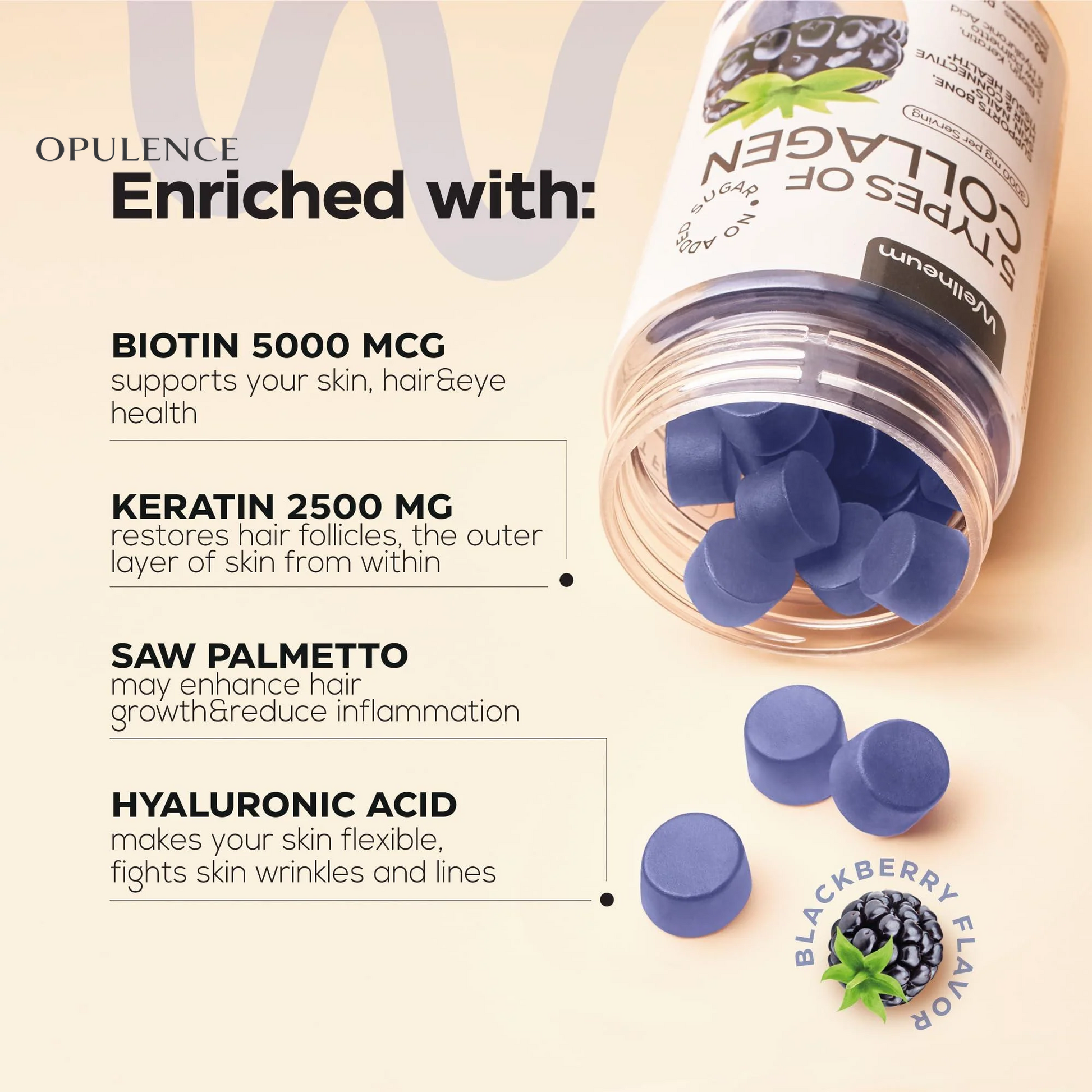 Collagen Peptide Gummies for Women Men 3000 Mg Collagen Supplement for Healthy